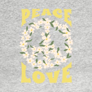 Floral Peace Sign and Love T-Shirt